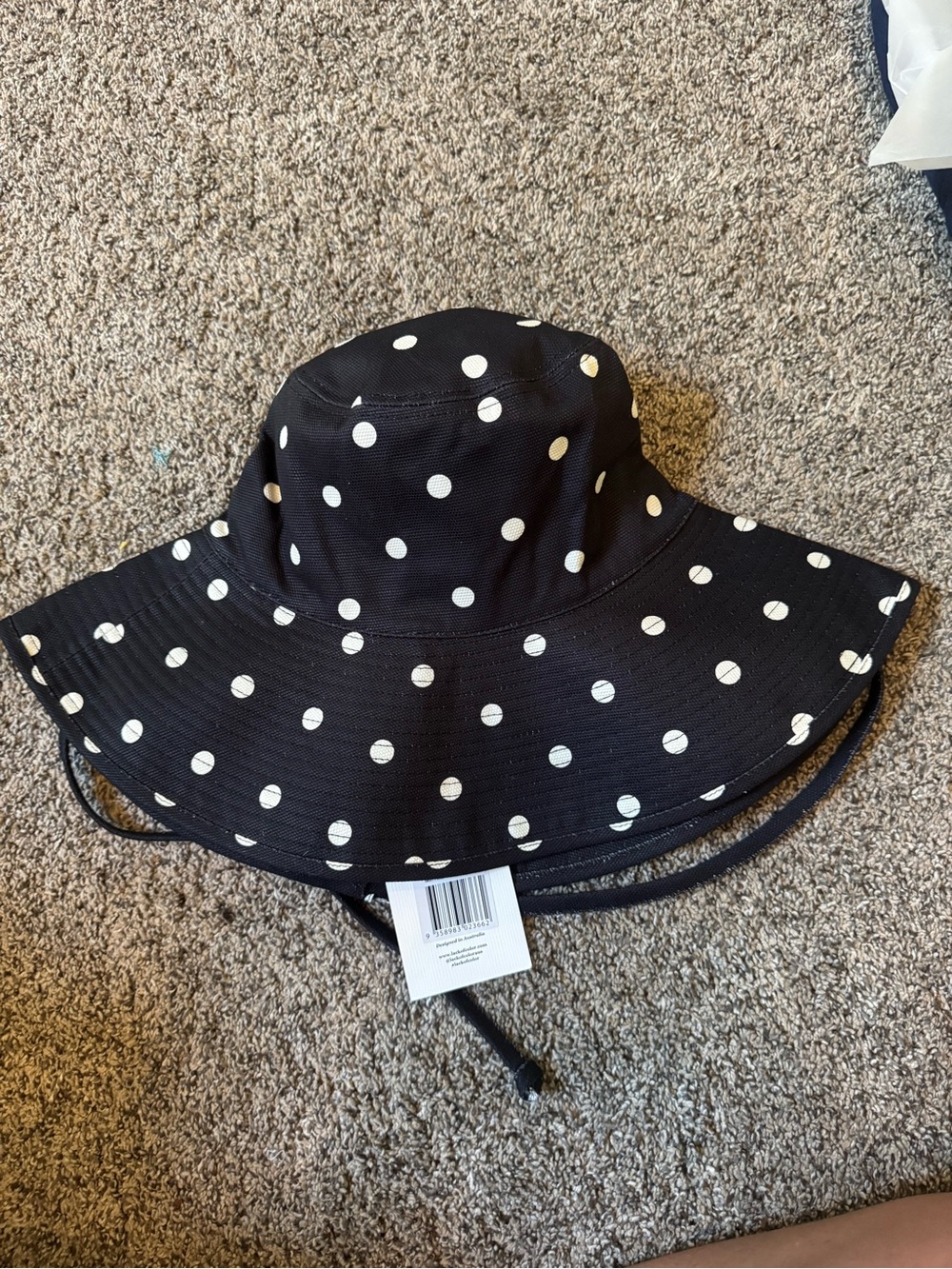 Lack of Color Black and White Polka Dot Wide Brim Sun Hat